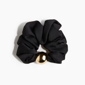 Bead-detail satin scrunchie