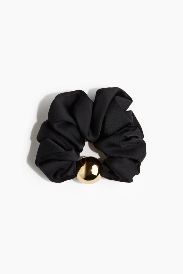 Bead-detail satin scrunchie