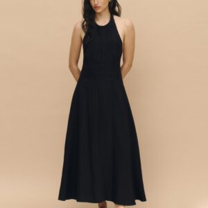 Flared halterneck dress