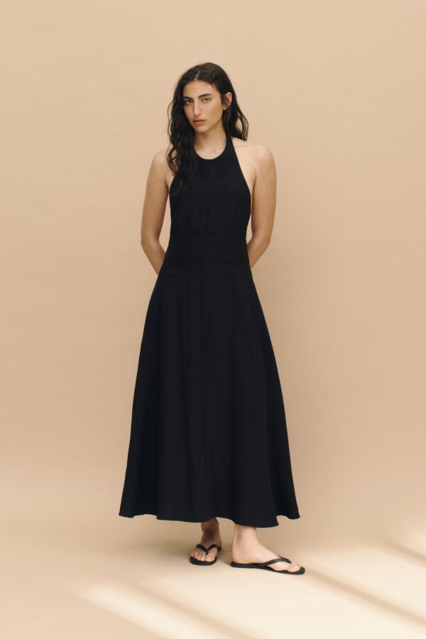Flared halterneck dress