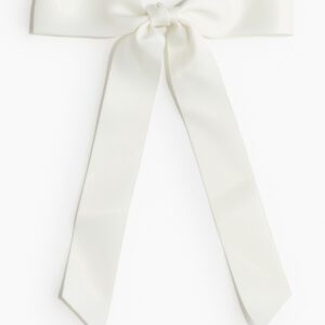 Satin bow hair clip