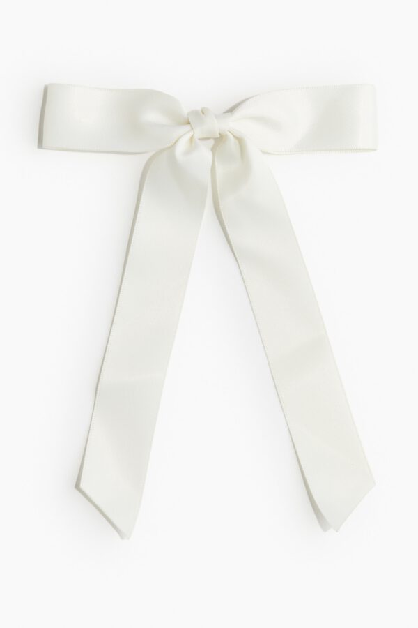 Satin bow hair clip
