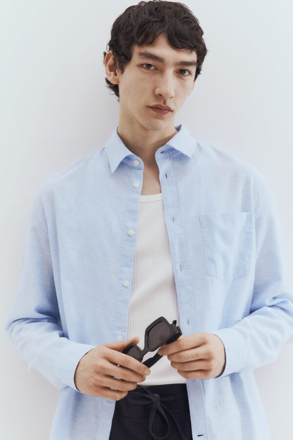 Regular Fit Linen-blend shirt