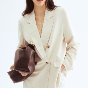 Linen-blend blazer