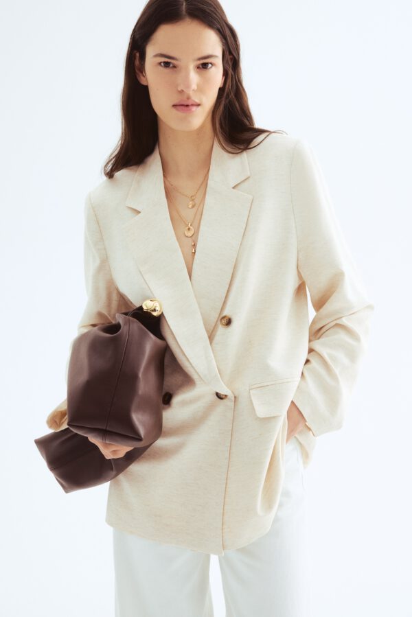 Linen-blend blazer