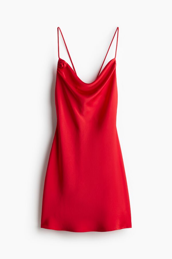 Tie-detail satin slip dress