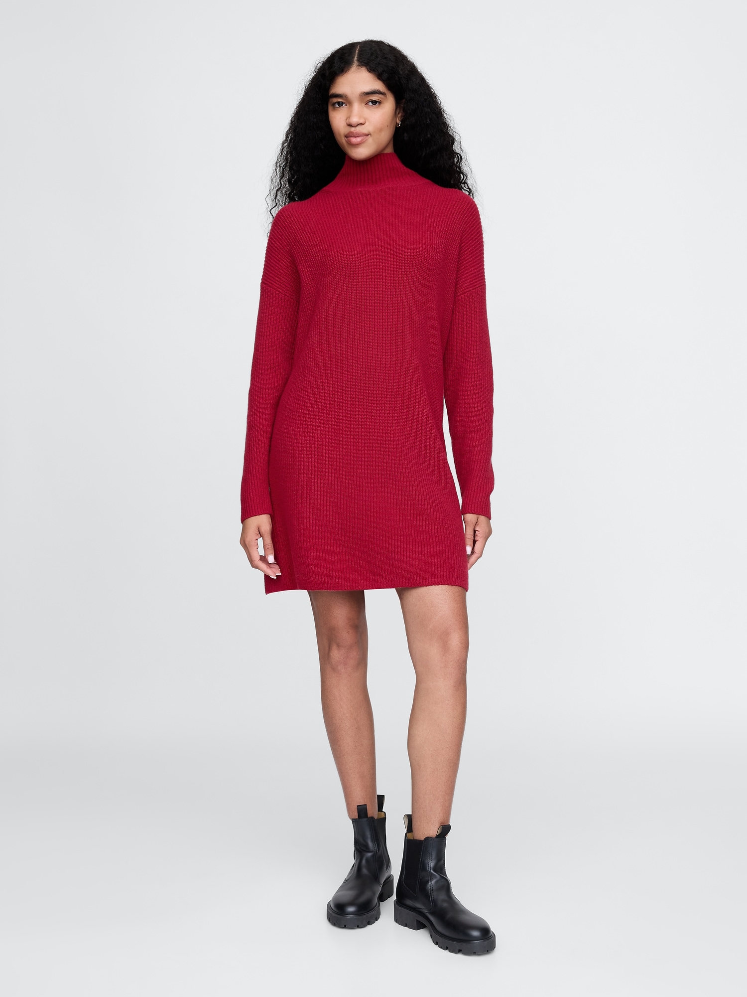CashSoft Rib Turtleneck Mini Dress