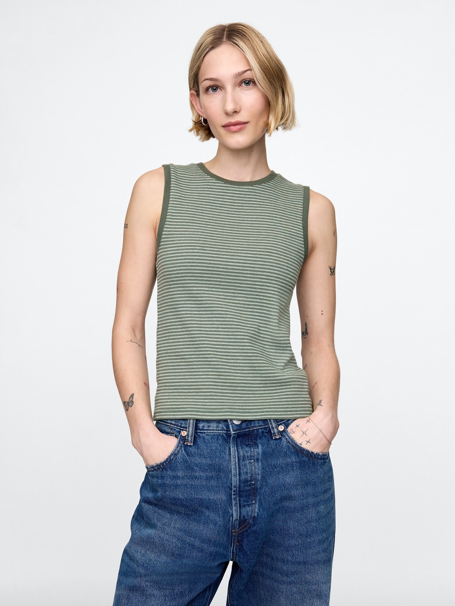 Modern Rib High-Neck Top