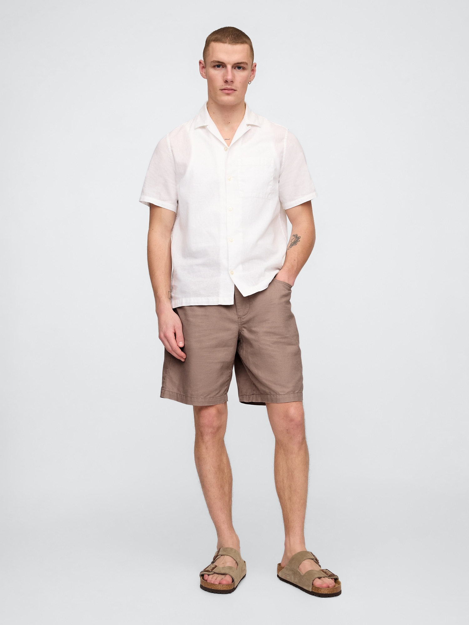 9" Linen-Cotton Easy Shorts