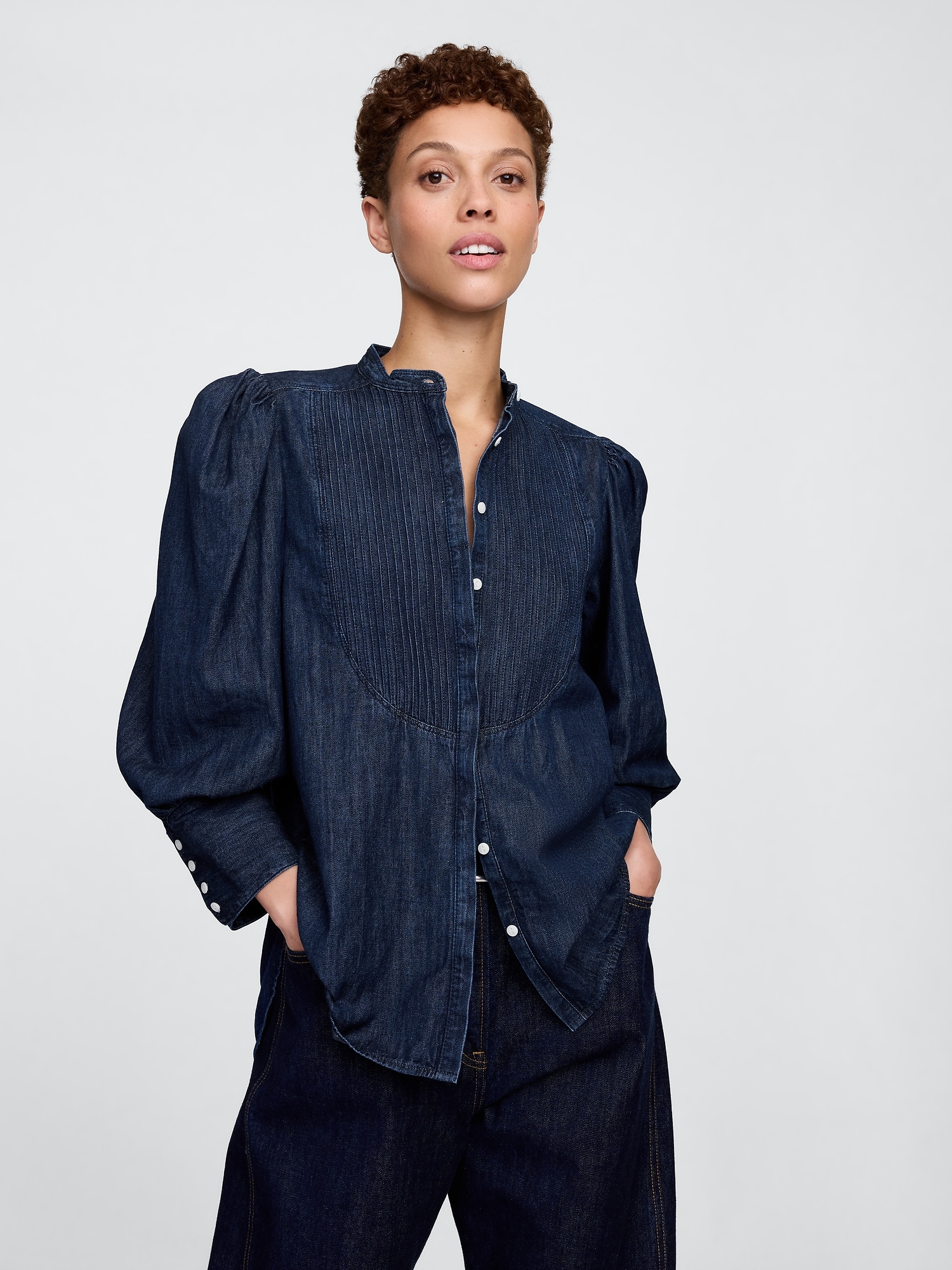 Gap × HFR Puff-Sleeve Denim Shirt by N'gai