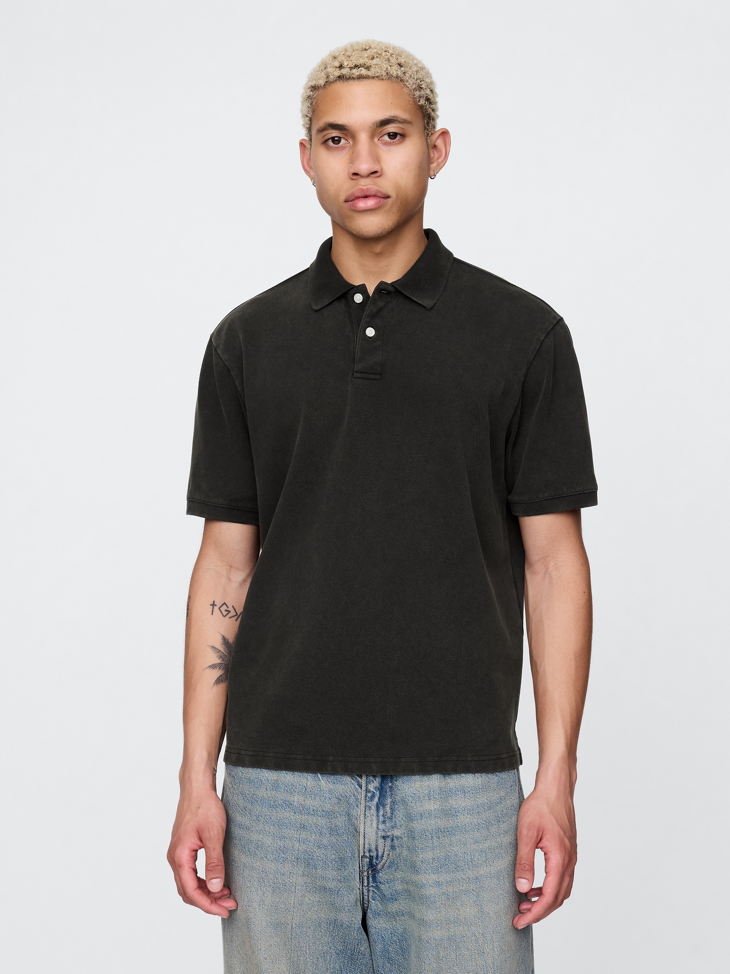 Relaxed Pique Polo Shirt