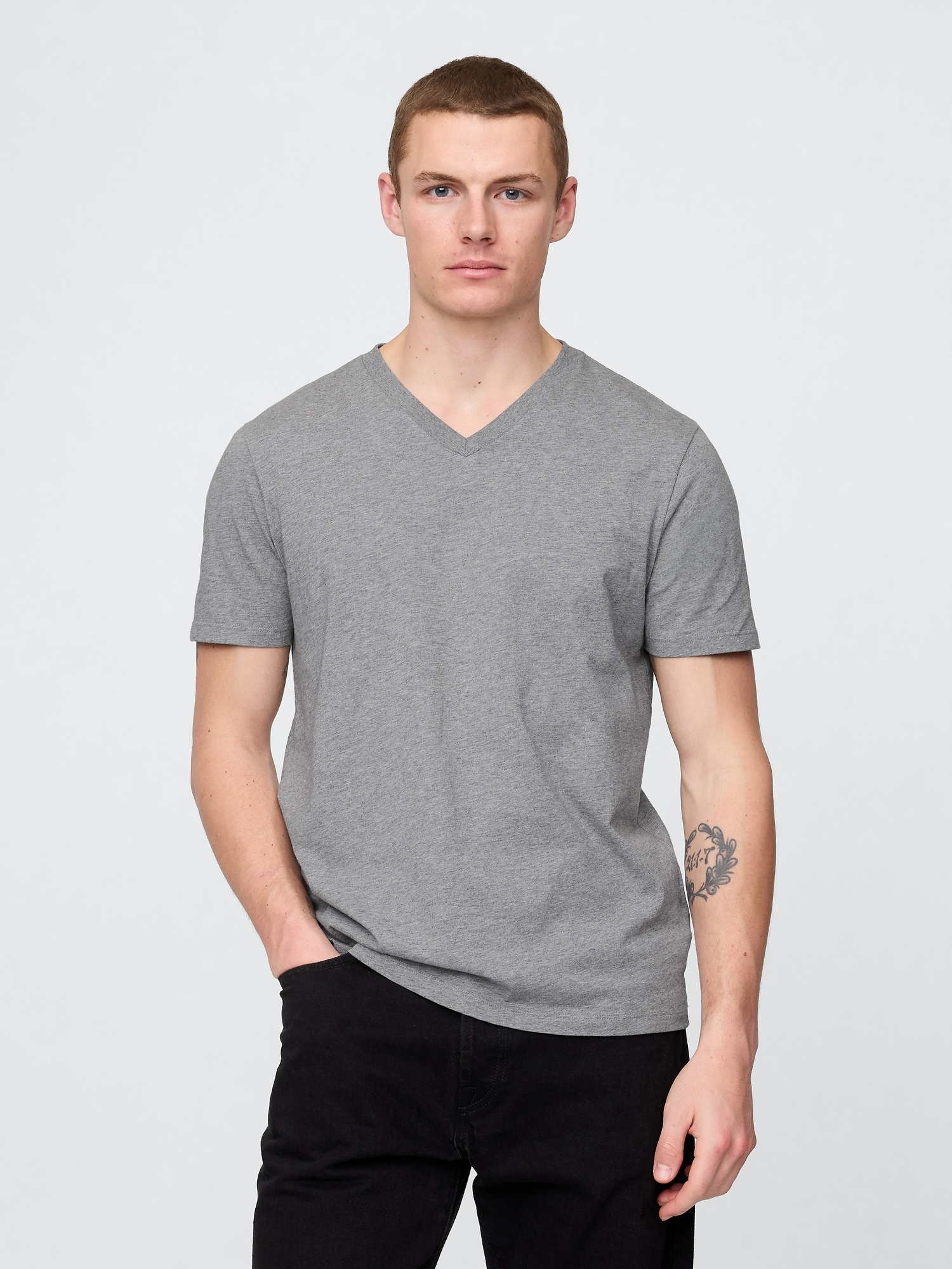 Cotton Jersey V-Neck T-Shirt